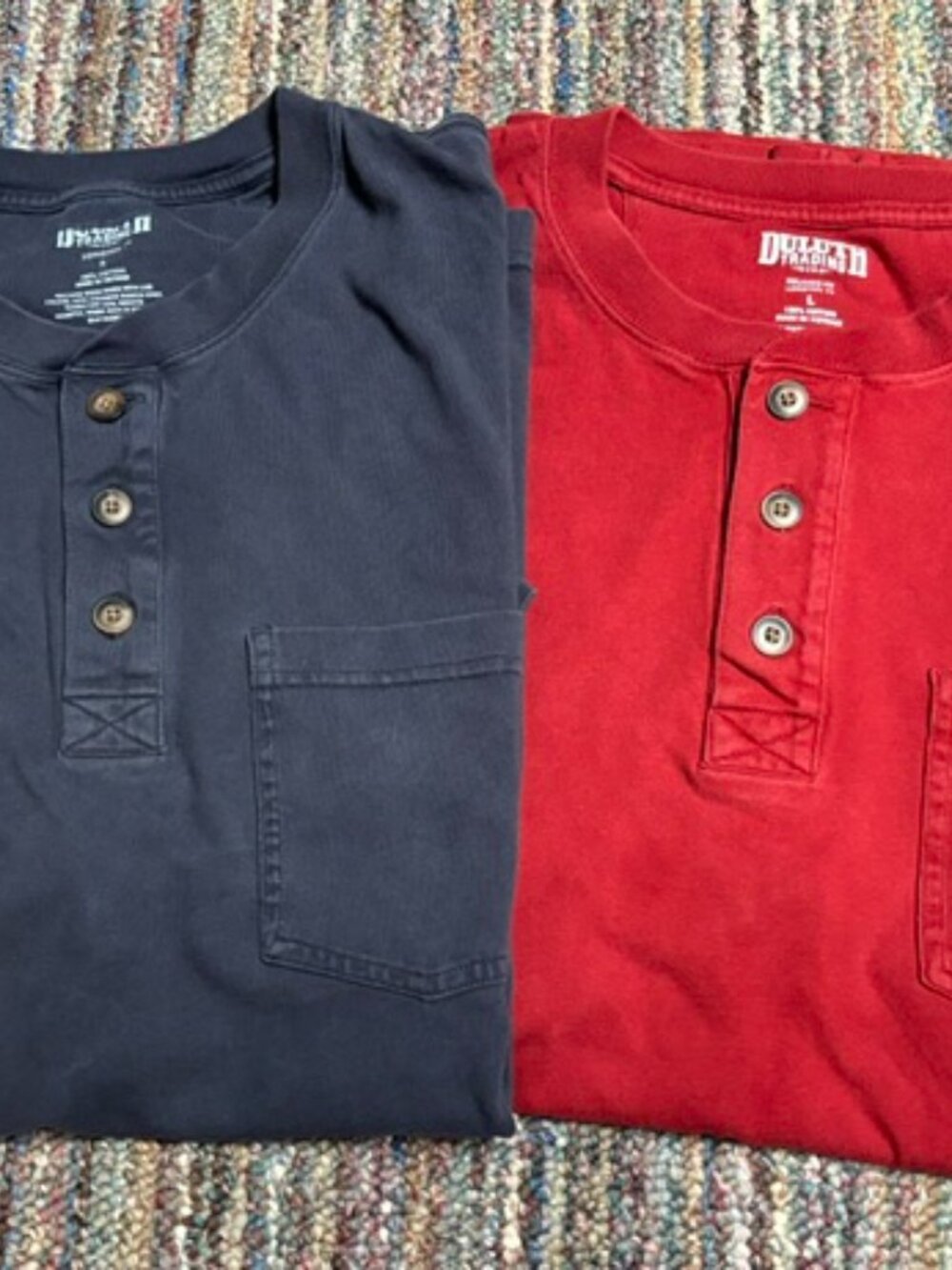 Duluth Trading Men's Size L Henley Short Sleeve Longtail  T Bundle
